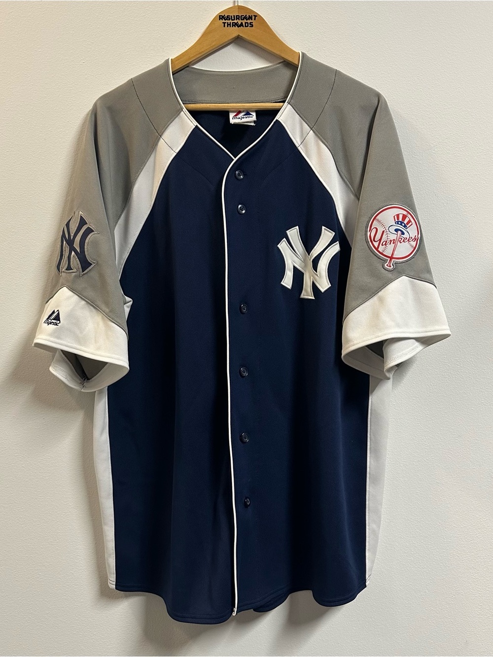 Y2K Majestic New York Yankees Alternate Jersey Blue Size XL